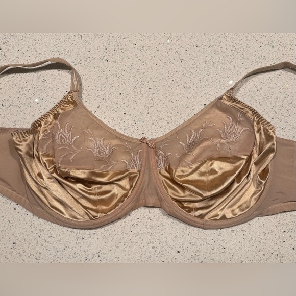 Elomi Nude Tan Full Coverage Caitlyn Embroidered Bra Size 38K - Picture 2 of 9